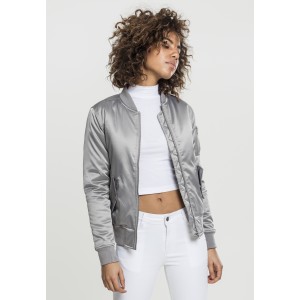 Ladies Satin Bomber Jacket